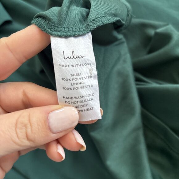 Lulus Talk About Divine Hunter Green Long Sleeve Backless Maxi Dress Size Large - Picture 8 of 9